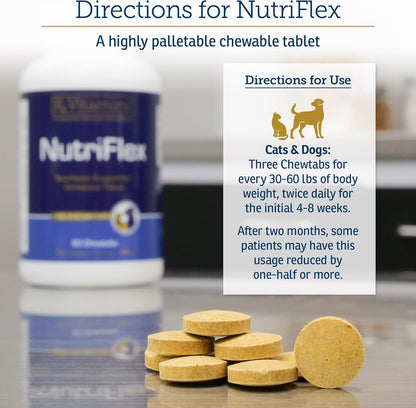 Rx Vitamins NutriFlex for Cats & Dogs - Glucosamine for Dogs Hip and Joint Supplement - with Bovine Collagen and Chondroitin - Joint Pain Relief & Anti Inflammatory for Dogs - Beef Liver (90 Chews)