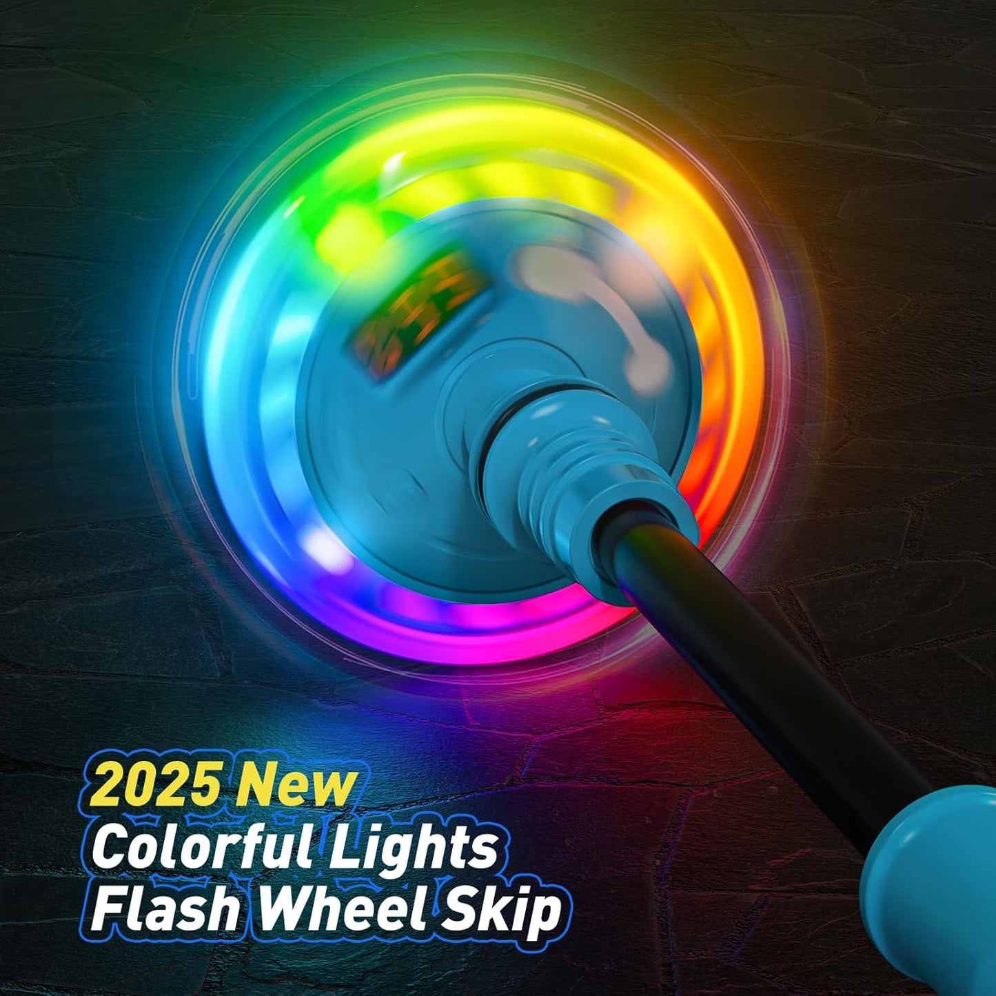 Flooyes Skip Ball for Kids, Ankle Skip Ball Toy with Counter, Timer and Cal Calculator, Boys Christmas Birthday Gifts for Age 6 7 8 9 10+, Rechargeable Colorful Flash Wheel Skip Ball for Boys