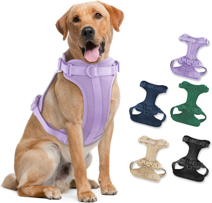 No Pull Lightweight Dog Harness: Adjustable Durable Breathable Mesh Pet Vest Harness with Soft & Comfortable Cushion, for Small Medium Large Dogs (Lilac, L)