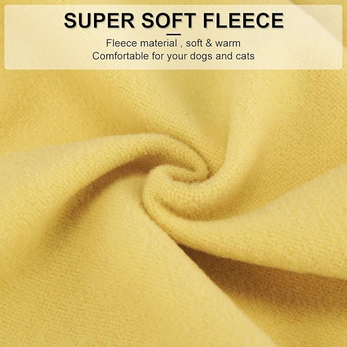 Small Dogs Fleece Dog Sweatshirt - Cold Weather Hoodies Spring Soft Vest Thickening Warm Cat Sweater Puppy Clothes Sweater Winter Sweatshirt Pet Pajamas for Small Dog Cat Puppy (Small, Yellow)