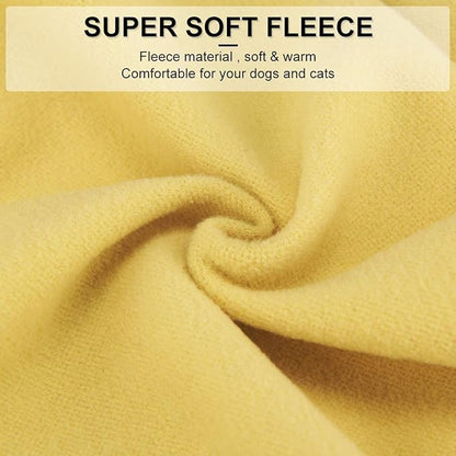 Small Dogs Fleece Dog Sweatshirt - Cold Weather Hoodies Spring Soft Vest Thickening Warm Cat Sweater Puppy Clothes Sweater Winter Sweatshirt Pet Pajamas for Small Dog Cat Puppy (Small, Yellow)