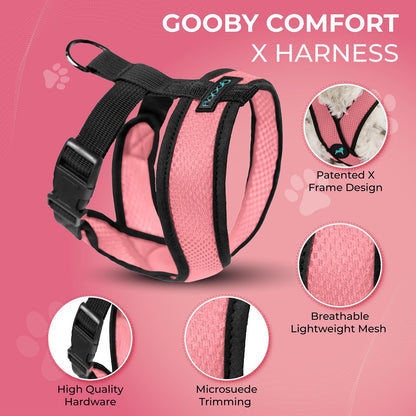 Gooby Comfort X Head-in Harness – Small Dog Harness for Toy Breeds (5–9 lbs), Pink, Small