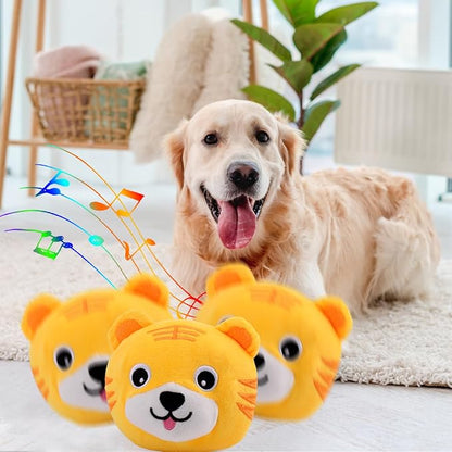 BABORUI Interactive Dog Toys Tiger, Jumping Squeaky Dog Toys with Recording and Music Modes, Rechargeable Moving Dog Chew Toys for Small/Medium/Large Dogs to Keep Them Busy(Tiger)