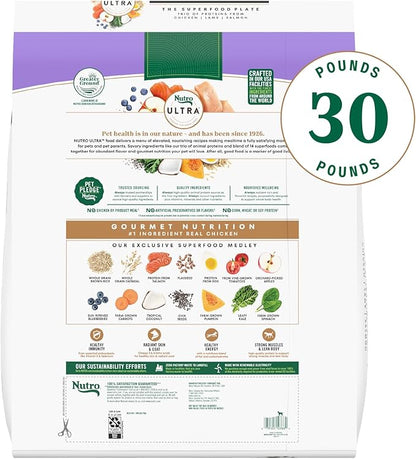 Nutro Ultra Adult Dry Dog Food with a Trio of Proteins from Chicken, Lamb and Salmon, 30 lb Bag