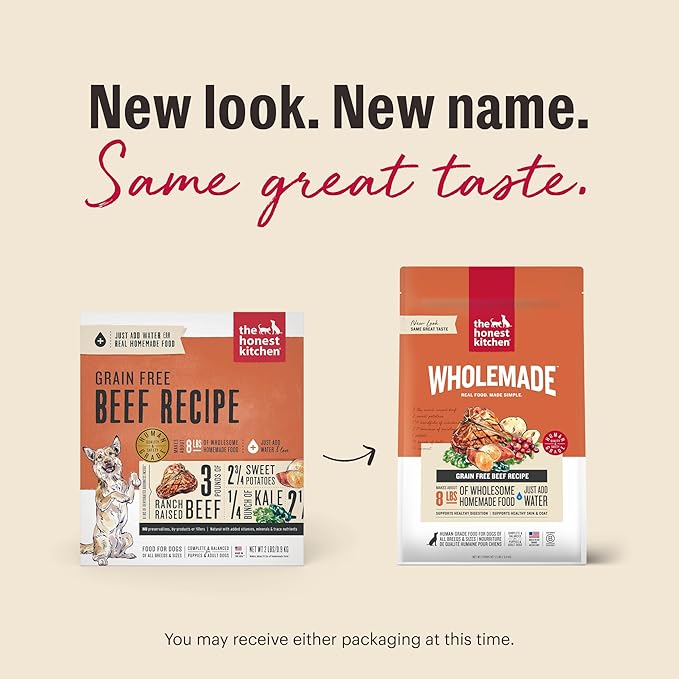 The Honest Kitchen Wholemade™ Grain Free Beef Dog Food, 2 lb Bag