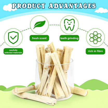 800g/1.76lb Bunny Toys Sweet Bamboo Sticks for Rabbits Bunny Chew Toys Molar Treats Snack for Small Animals Hamsters Chinchillas Guinea Pigs