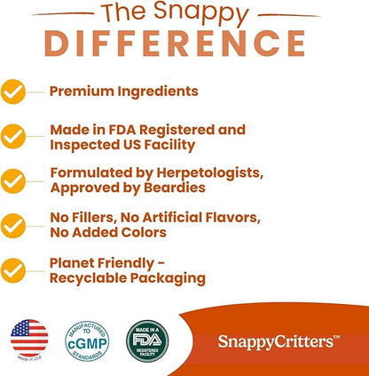 Bearded Dragon Food - Premium Complete Diet Gel Mix for Juvenile and Adult, Made in US FDA Facility, Fortified Formula for Skin and Shedding Support, Digestive Support and Immune System - 3.5 oz.