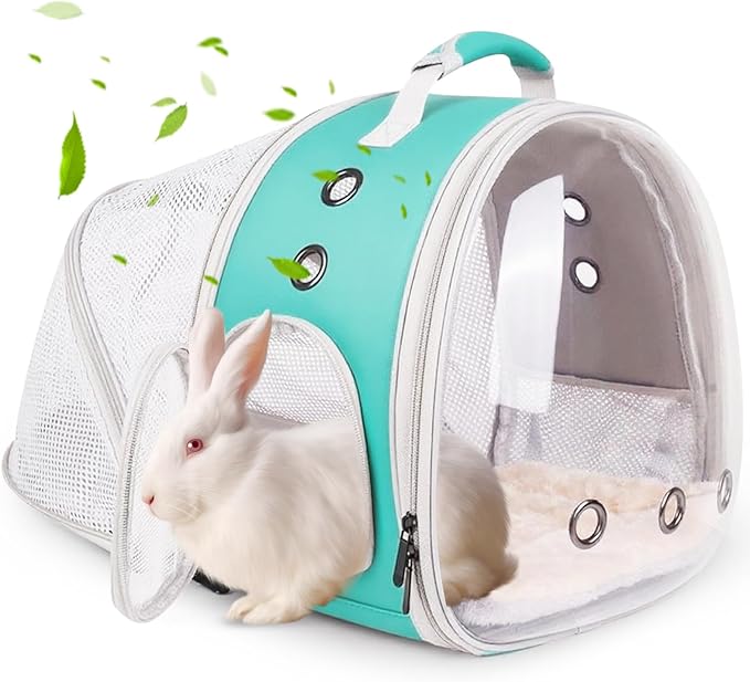 Back Expandable Backpack for Small Animals, Portable Travel Bag Breathable Pet Carrier Cages for Bunny, Guinea Pig, Bearded Dragon, Lizard, Rabbit, Squirrel, Tortoise, Kitten, Sugar Glider