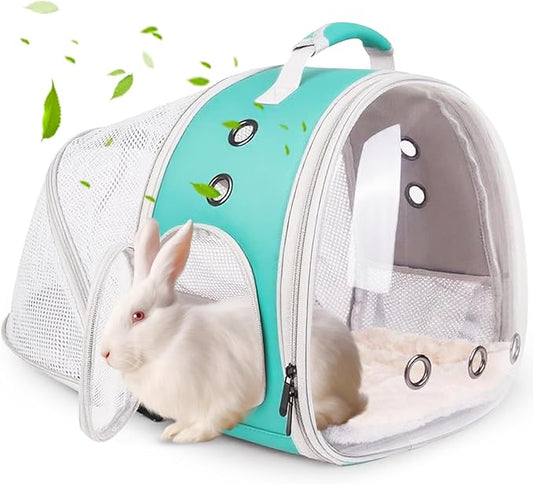 Back Expandable Backpack for Small Animals, Portable Travel Bag Breathable Pet Carrier Cages for Bunny, Guinea Pig, Bearded Dragon, Lizard, Rabbit, Squirrel, Tortoise, Kitten, Sugar Glider