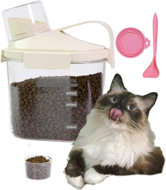 2-3lb Dog Food Storage Containers, Cat Food Container for 2-3 lbs, Dog food storage Airtight Storage with Measuring Cup, Can Lid and Can Scoop