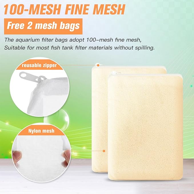 WDEFUN Aquarium Filter Media, 300 ml 2 Packs with Free Mesh Bag Organic Filtration Resin, Remove Driftwood Tannins Suitable for Freshwater and Saltwater Fish Tank