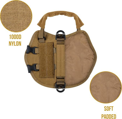 Tactical Dog Harness, Milltary Dog Vest with Durable Vertical Handle for XXS Puppy Dog