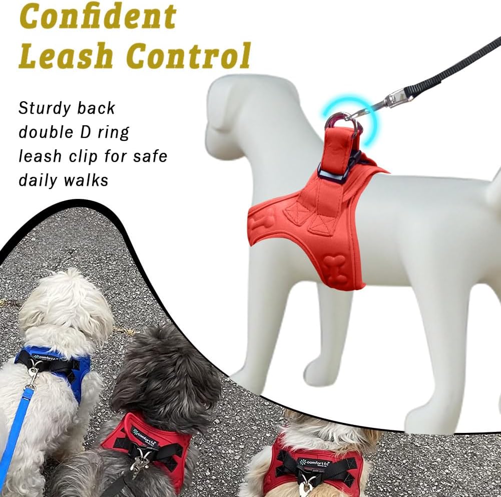 Comfort fit Step-in Dog & Puppy Harness - Comfortable All Weather Dog Vest Harness: Adjustable, Soft Padded, Easy to Put-on for Small, Medium-Sized Dogs.