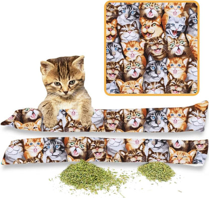 Kitty Kick Stix 15" Catnip Kicker Toy – Set of 2 | Handmade in USA | Interactive Cat & Kitten Toy | Durable Kicker Packed with 100% Potent Catnip for All Breeds (Cat Selfies)