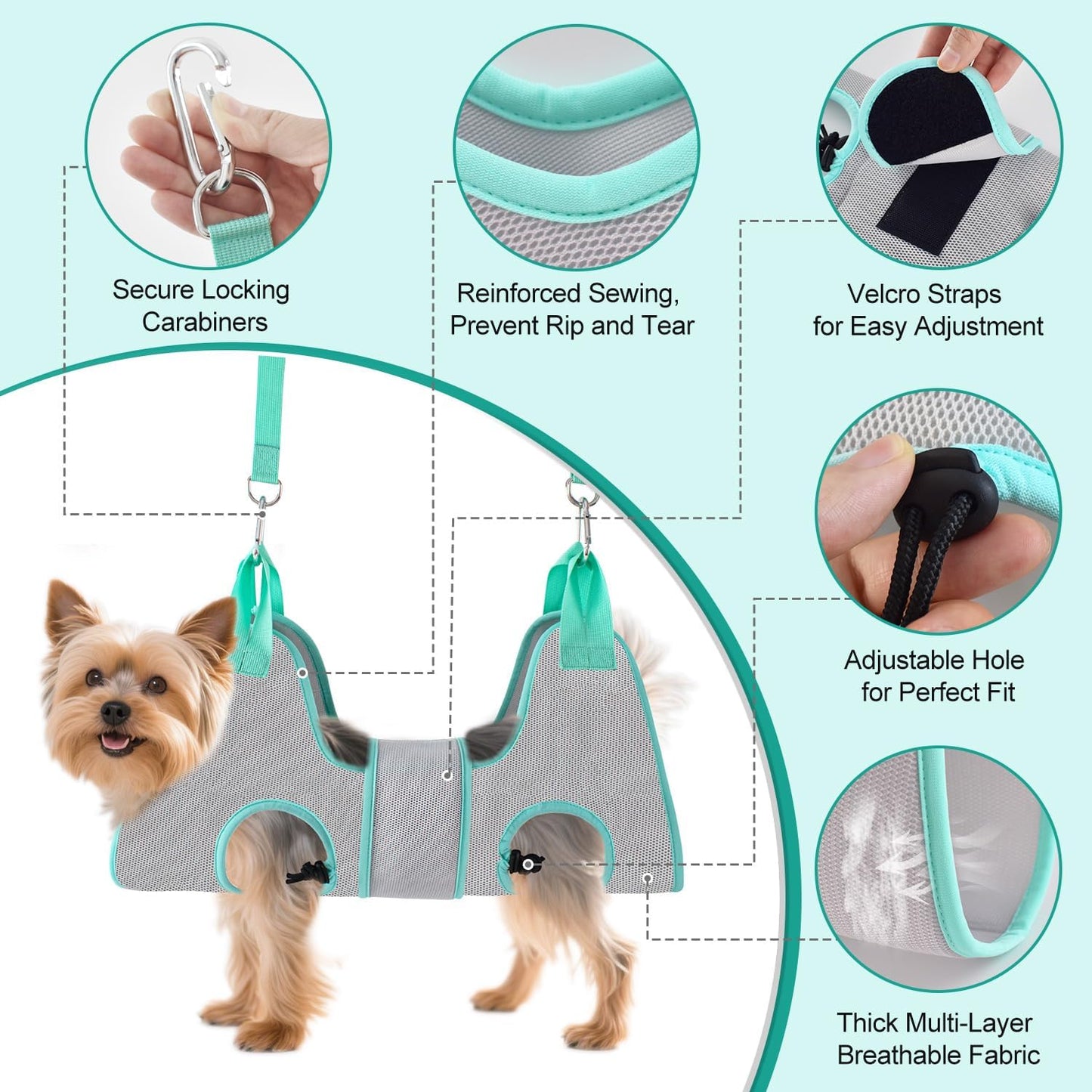 Dog Grooming Hammock, Dog Grooming Harness for Small Dogs, Dog Hanging Harness for Nail Trimming with Pet Nail Clippers Nail Trimmers Grooming Scissors, Dog Grooming Sling