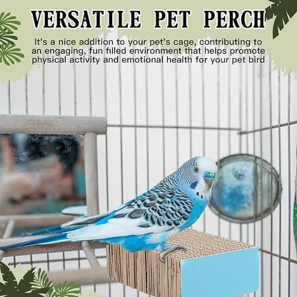 Skyygemm 2 Pieces Bird Chew Toy Parrot Cage Perch Cardboard Platform Bird Paw Grinding Stand Parrot Cage Playground for Macaws, Small Parakeets, Conures, Budgies, Finches Conure Cockatiel (Small)