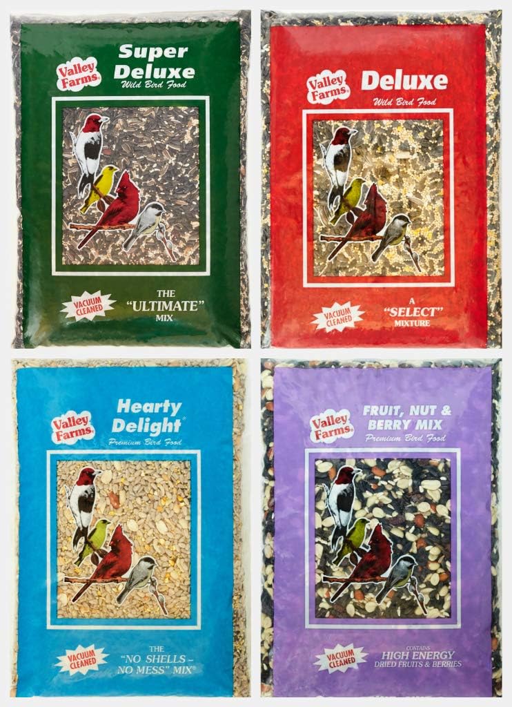 Valley Farms Bird Lover Bundles- Premium Wild Bird Food Gift Packs (4 Pack)
