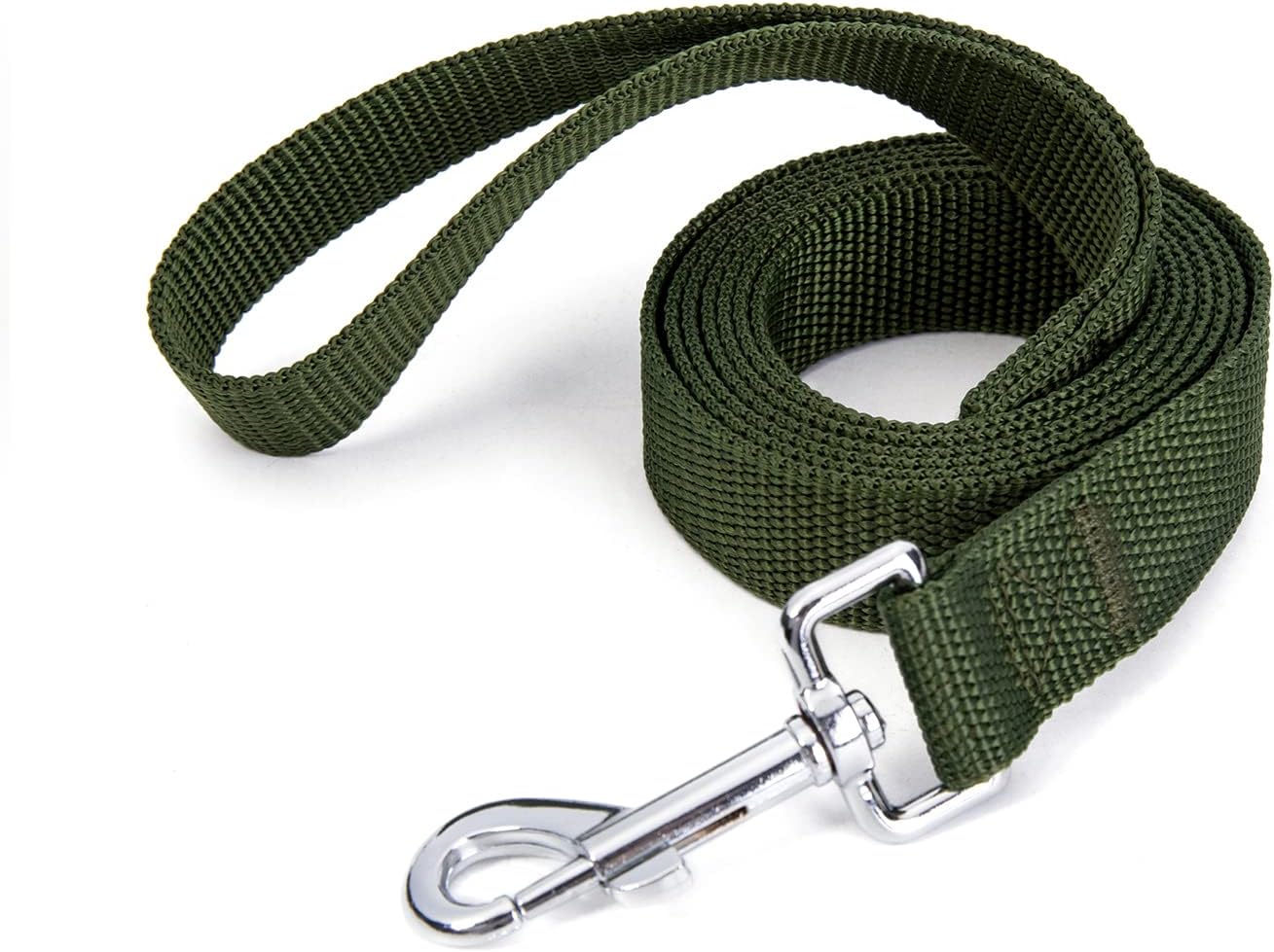 Strong Durable 6 ft Nylon Dog Training Leash, 1 Inch Wide Traction Rope, for Small and Medium Dog (Military Green, 6 Feet)