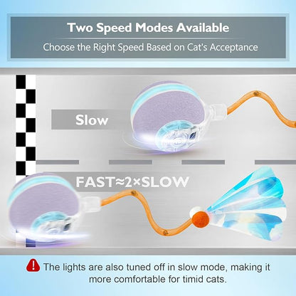 YVE LIFE Interactive Cat Toys Ball for Indoor Cats,[Newly Upgraded] Agile Moving Cat Ball with Elastic Mesh Tail,Automatic Kitten Toys for Bored Indoor Adult Cats,Motion Activated (Purple)