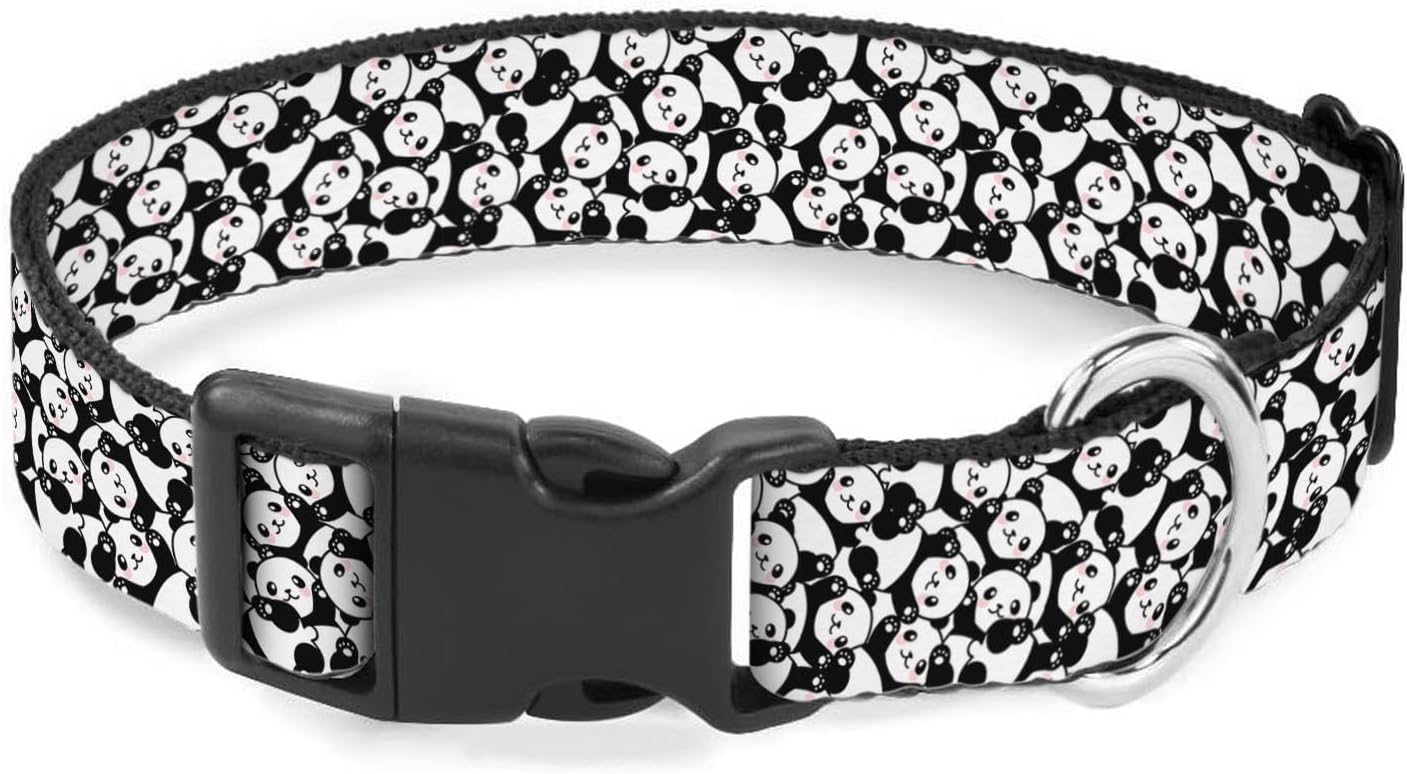 Black White Panda Dog Collar Cat Big Neck Collars Soft for Small Extra Large Heavy Duty Pet Dogs