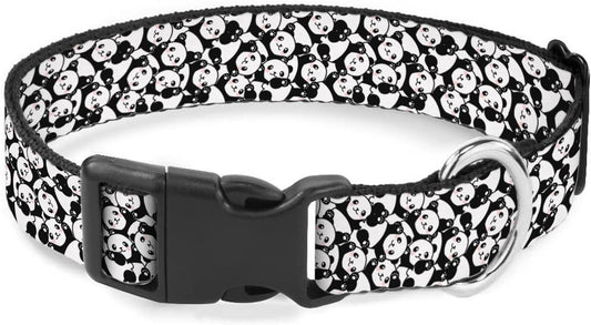 Black White Panda Dog Collar Cat Big Neck Collars Soft for Small Extra Large Heavy Duty Pet Dogs