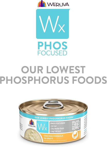 Weruva Wx Phos Focused Chicken Formula in Gravy 5.5oz Can, Pack of 8