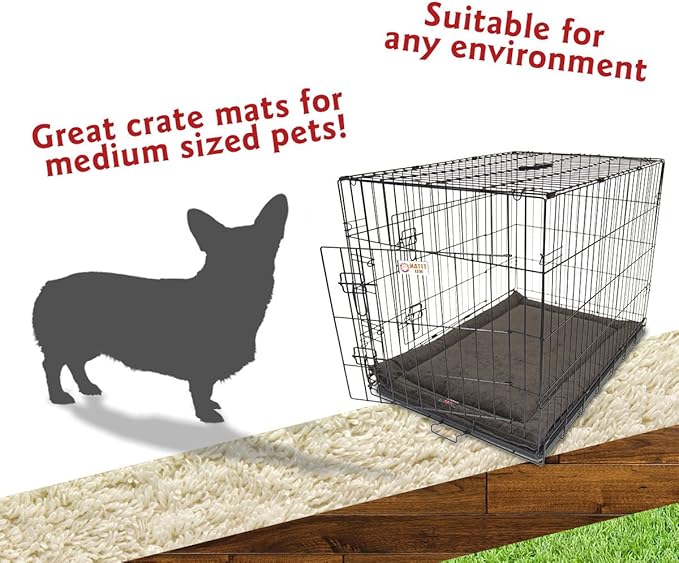 Majestic Pet Orthopedic Memory Foam Dog Crate Mat - Plush Pet Bed Pad for Crates & Kennels | USA Crafted | 36"x23" Villa Storm