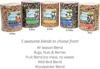 JCs Wildlife 5 Pack Premium Bird Seed Blend Large Cylinder Variety Pack