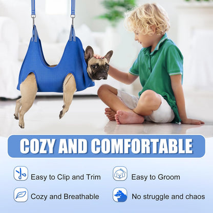 10 in 1 Pet Grooming Hammock Harness with Nail Clippers/Trimmer, Nail File, Dog Hammock/Grooming Sling for Nail Trimming/Clipping