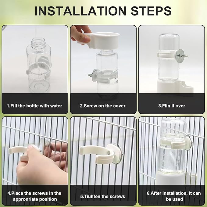 Pet Bird Water Feeder Automatic Pet Bird 140ML Water Dispenser for Cage, Hummingbird Water Dispenser, for Parakeet Budgie Cockatiel Lovebirds Canary Finch