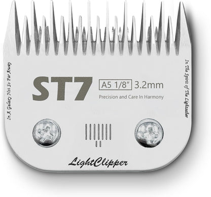Detachable 7-Skip Tooth Ultra Edge Dog Clipper Blade - Constructed of Carbonized Steel, Resists Heat and Rust with Long-Lasting Sharp Edges - A5 Series (ST7: 1/8" (3.2MM))