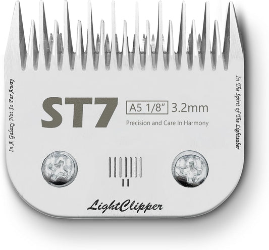 Detachable 7-Skip Tooth Ultra Edge Dog Clipper Blade - Constructed of Carbonized Steel, Resists Heat and Rust with Long-Lasting Sharp Edges - A5 Series (ST7: 1/8" (3.2MM))