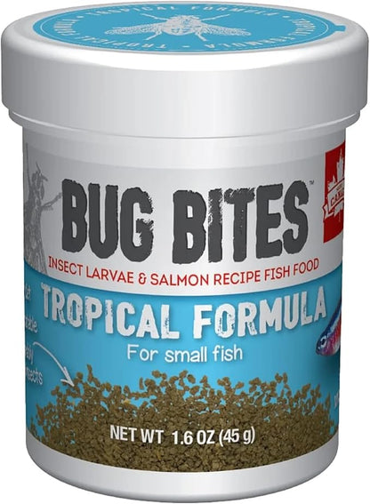Fluval Bug Bites Tropical Fish Food, Small Granules for Small to Medium Sized Fish, 1.6 oz., A6577