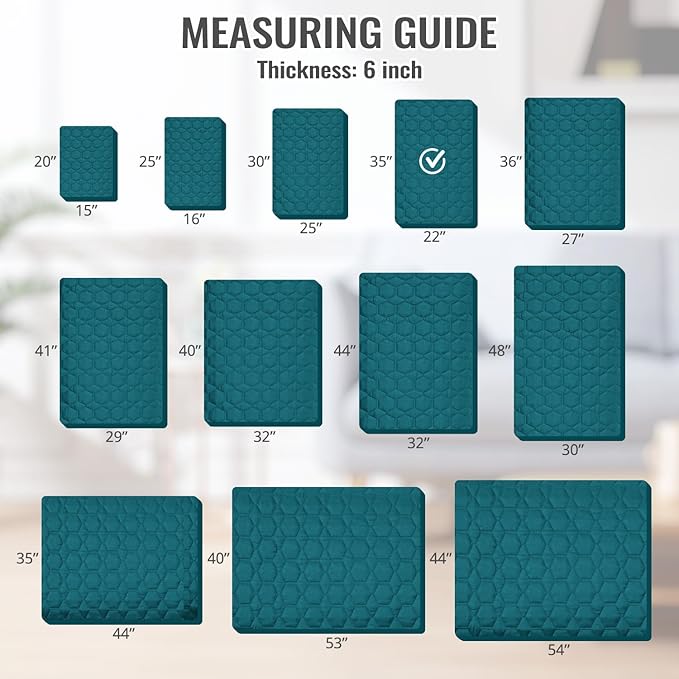 Nanbowang Waterproof Dog Bed Replacement, Washable Pet Pillow Cover Quilted, Lovely Puppy Bed for Dog/Cat 22x35x6