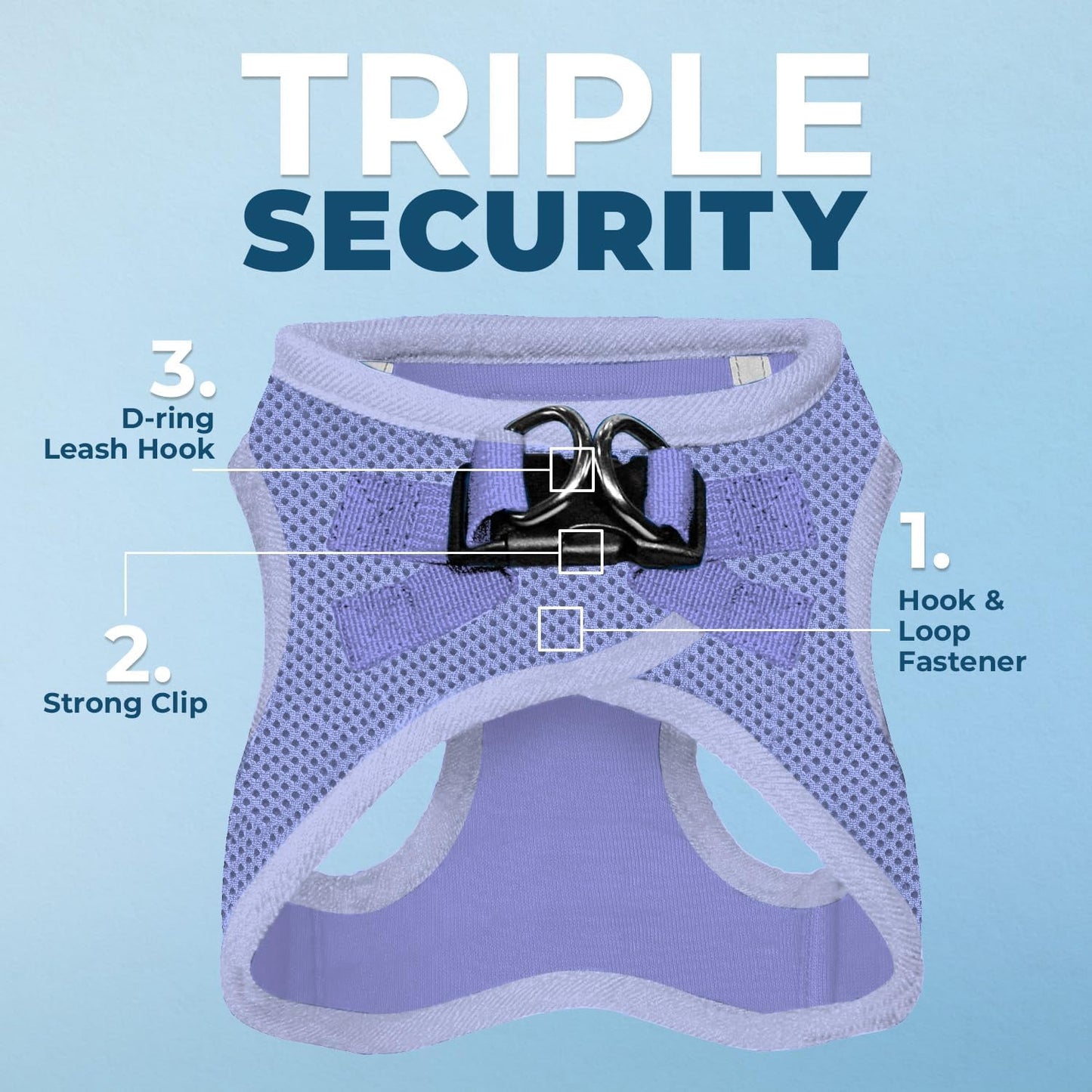 Best Pet Supplies Voyager Step-in Air Harness - All Weather Mesh, Reflective, No Pull Harness for Dogs, Cats - Secure with Hook & Loop Fastener, Buckle, Double D-Rings - Lavender, XS