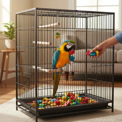 SUPVOX Bird Toys,100 Pcs Wooden Bird Chewing Blocks: Bird Toys for Parrots,Parrot Toys for DIY Shredding Large Bird (Mixed Color)