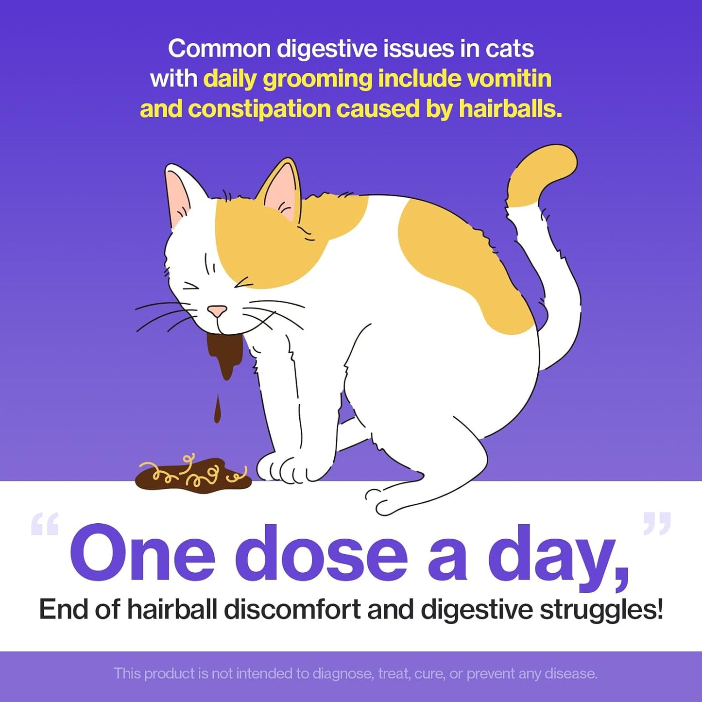 Dr.by HB Care Cat Hairball Supplement-Hairball Treatment for Cats Furball Control Relief Remedy & Digestive Support with Omega-3, Chitosan-30 lickable Formula Individuallly Packaged (1Pack, 30 Count)