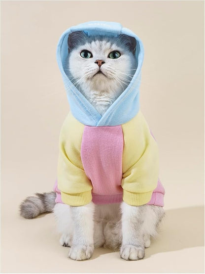 QWINEE Basic Dog Hoodie Sweatshirt Puppy Sweater Warm Cat Costumes Pet Clothes for Chihuahua Puppy Kitten Small Medium Dogs Pink Small