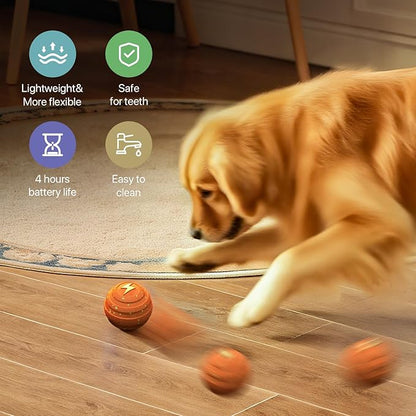 Interactive Dog Toys Balls Moving - Smart Automatic Bouncing Interactive Dog Ball, Durable Pet-Safe E-TPU Material, IPX7 Waterproof, Anti Boredom Dog Toys to Keep Them Busy for Large and Small Dogs