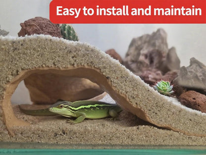 Reptile and Shrimp Hide Cave, 3D Printed Aquarium Decor for Bearded Dragon Snake, Fish Tank Accessories Terrarium Corner Shelter (Gary, one Size)