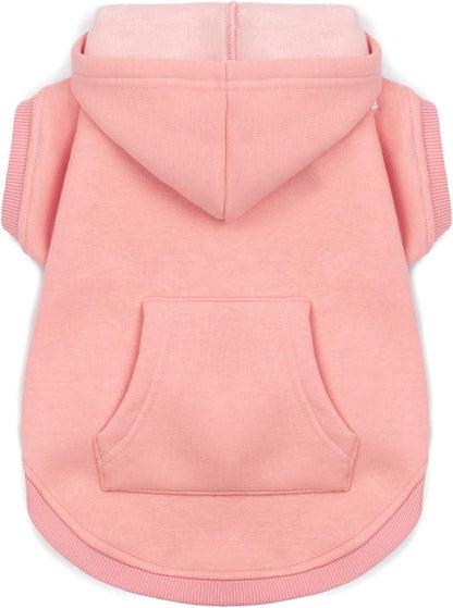 Koneseve Dog Hoodie - Fleece Warm Sweater with Pocket, Soft Clothes for Daily Wear, Basic Hooded Sweatshirts, Winter Coat Clothing, Comfort Tee Shirt Fit for All Breeds Pet - Pink - XL