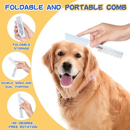 Grooming Brush Kit 8PCS，Dematting Comb for Shedding and Tangles，Cat Bath Supplies，Dogs Brushes for Grooming,Cat Brushs，Puppy Brush and Flea Comb