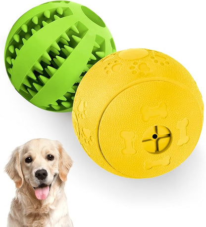 Dog Puzzle Toy 2 Pack, HIPPIH Interactive Dog Toys for Treat Dispensing, Durable Puppy Toys for Teething Small Dogs, Dog Treat Ball for Teeth / Slow Feeder/ IQ Training/ Playing