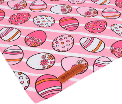 ADOGGYGO Easter Dog Bandana, Pink Bunny Scarf, Premium Durable Fabric, Adjustable Fit Female Pet Easter Bandanas for Medium Large Dogs (Large)