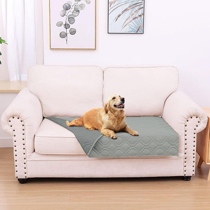 hyha Waterproof Dog Bed Blanket, Soft Pet Blankets, Waterproof Couch Cover for Dogs, Reversible Sofa Covers Washable for Furniture (30x53 Inch, Grey/Dark Grey)