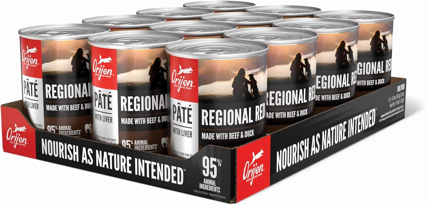 ORIJEN Pate Wet Dog Food Regional Red Recipe with Liver 12.8oz Cans (12 Count)