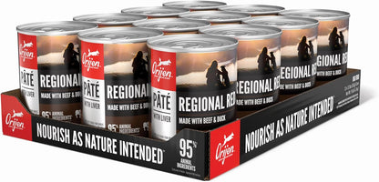ORIJEN Pate Wet Dog Food Regional Red Recipe with Liver 12.8oz Cans (12 Count)