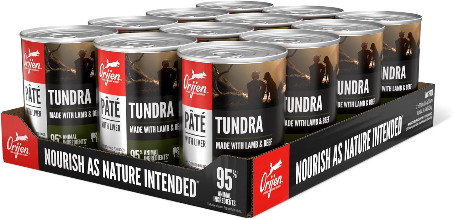 ORIJEN Pate Wet Dog Food Tundra Recipe with Liver 12.8oz Cans (12 Count)