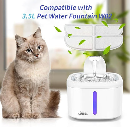 16 Pack Cat Water Fountain Filters, Cat Fountain Replacement Filters for 3.5L/118oz Cat Water Fountain, for W02 Pet Fountain