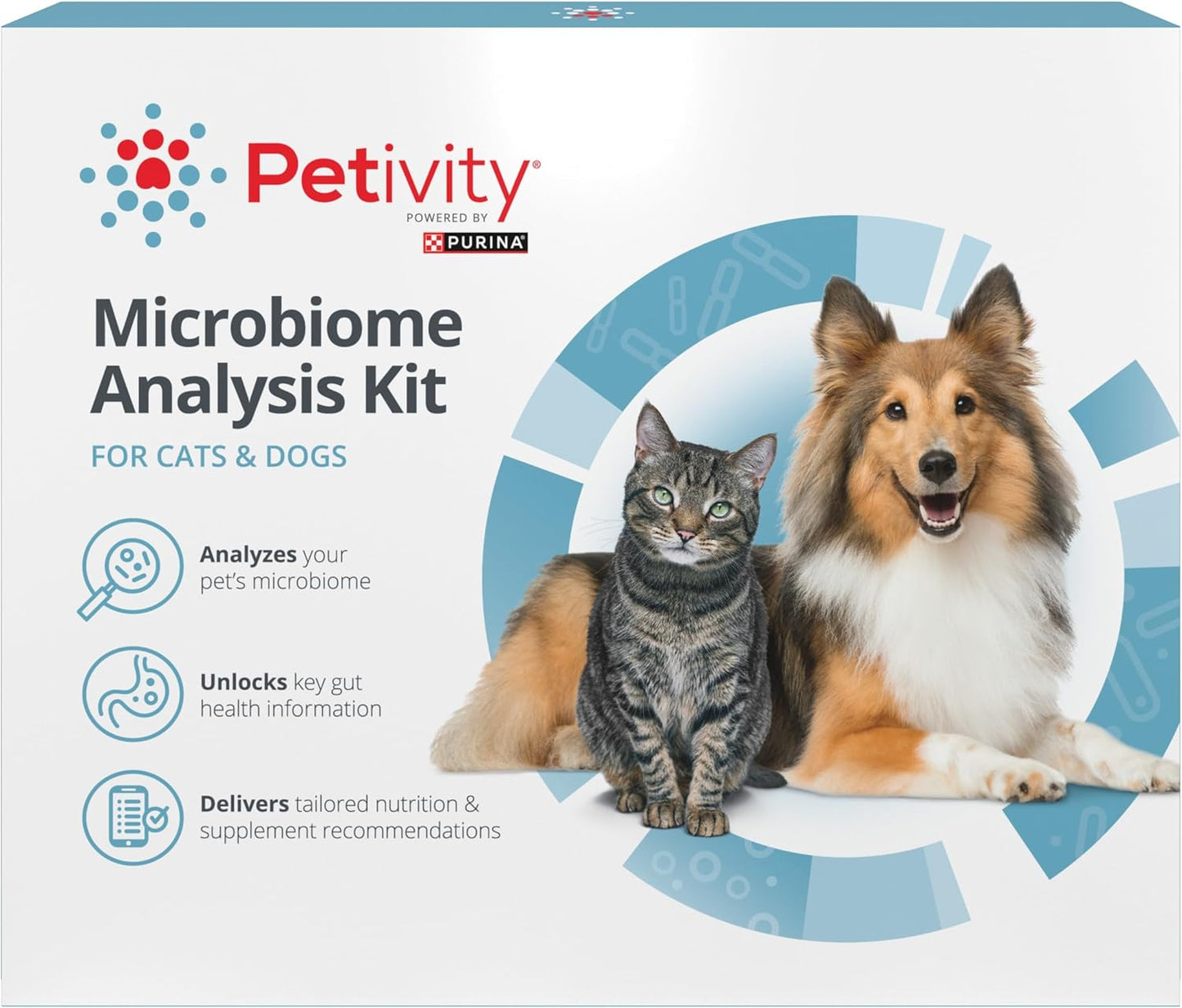 Petivity Microbiome Analysis Kit — Comprehensive for Cats and Dogs, Powered by Purina